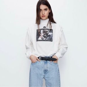 Zara Disney Star Wars Princess Leia Ruffle Sweatshirt